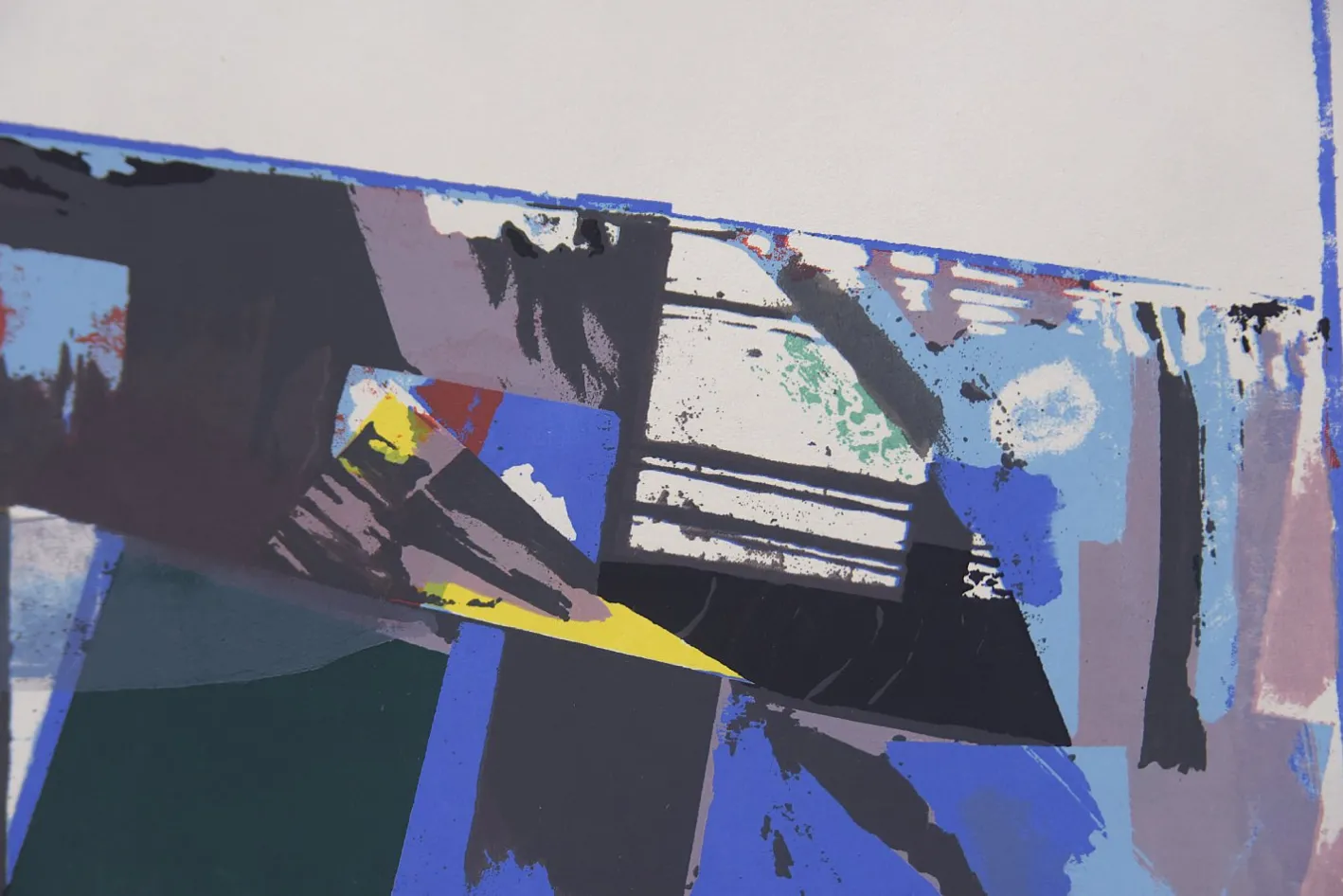 Abstrakte moderne Farblithographie von Hardy Strid, 1950er