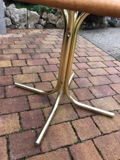 Achteckiger Esstisch aus Messing & Glas