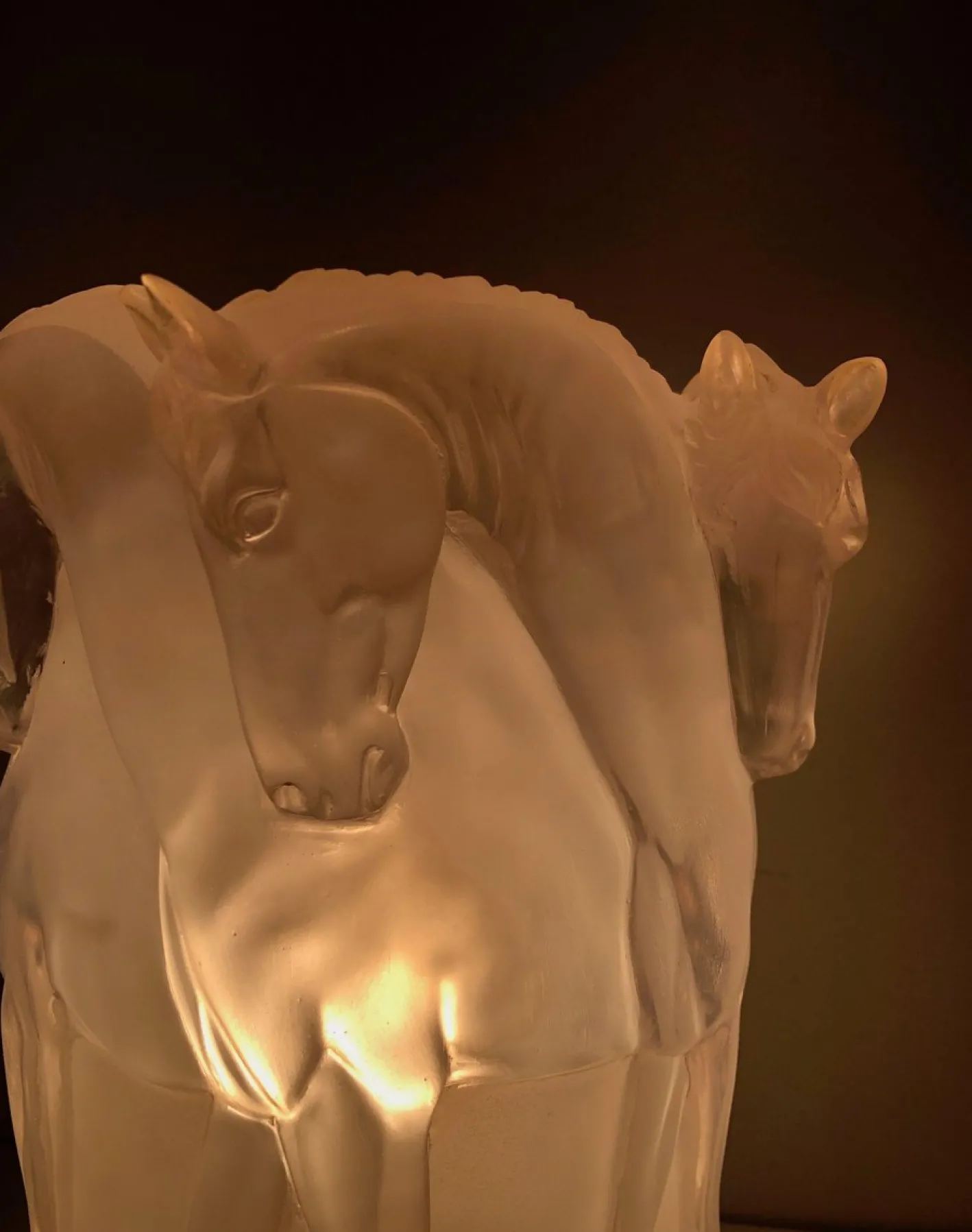 Acrylglas Horses Lampe im Stil von Lalique