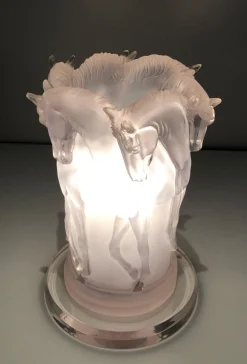 Acrylglas Horses Lampe im Stil von Lalique
