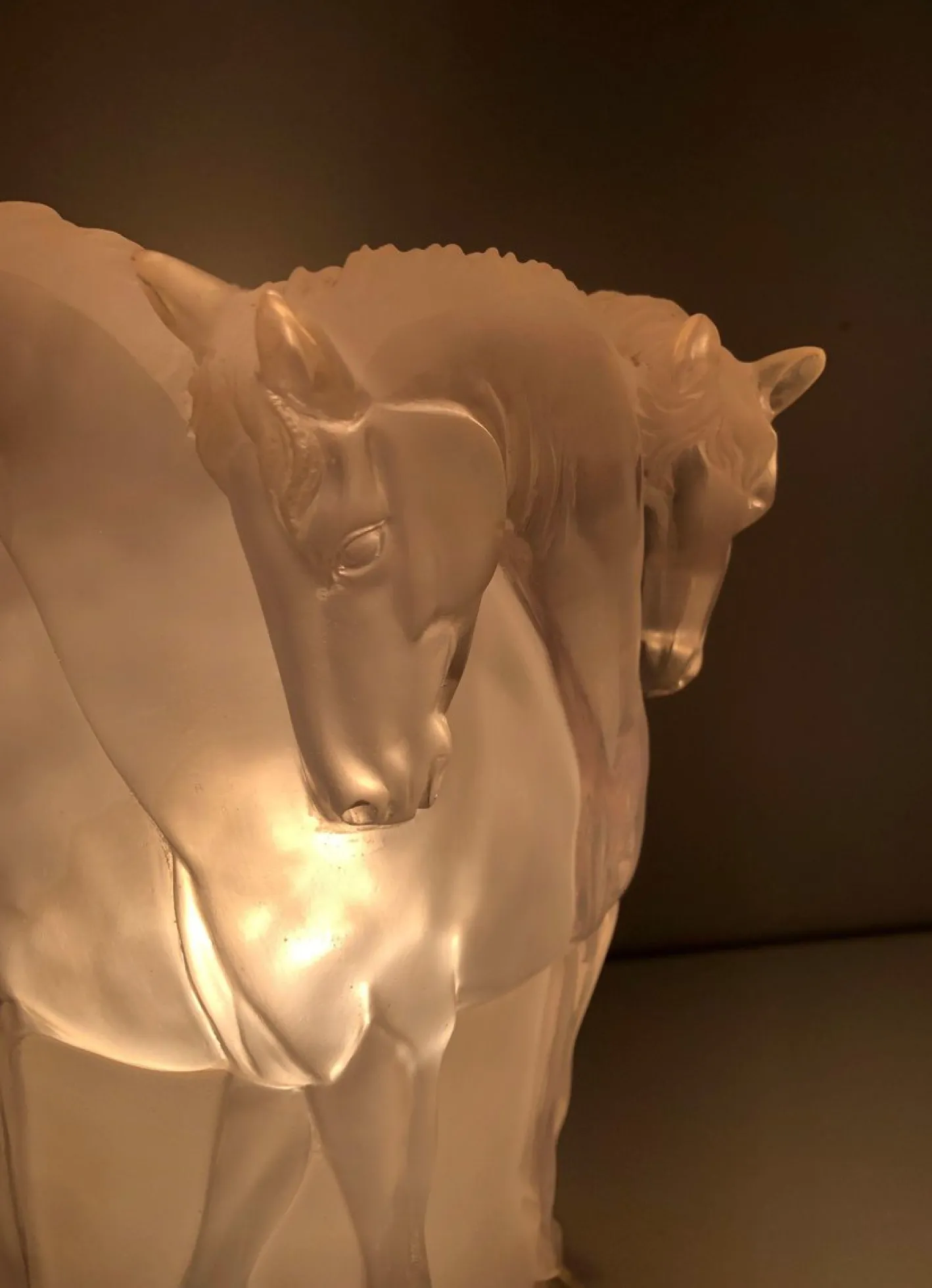 Acrylglas Horses Lampe im Stil von Lalique