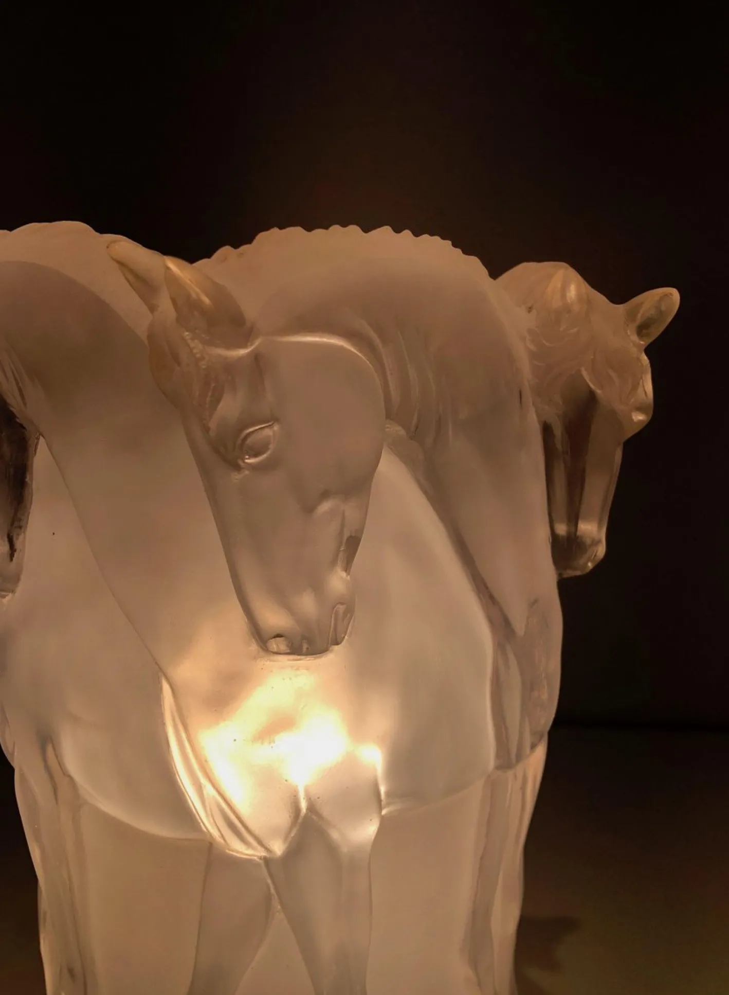 Acrylglas Horses Lampe im Stil von Lalique