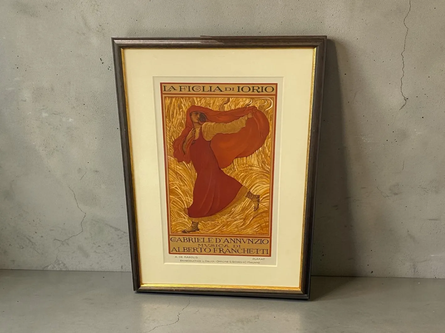 Adolfo De Carolis, Iorio's Daughter, Original Lithograph, 1914, Framed