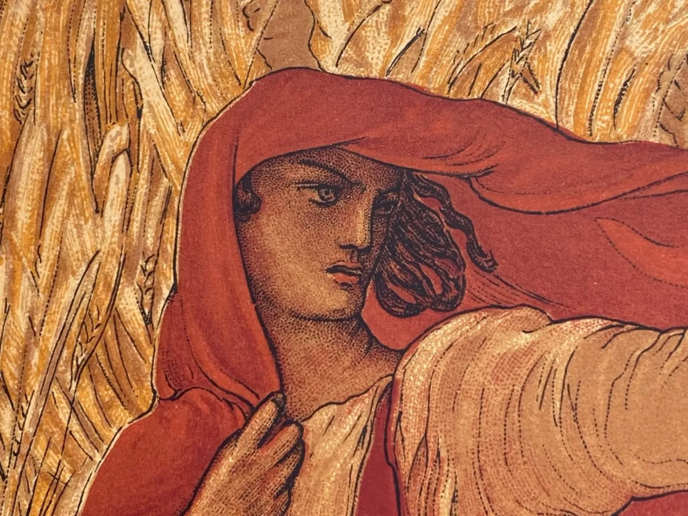 Adolfo De Carolis, Iorio's Daughter, Original Lithograph, 1914, Framed