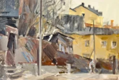 Adrian Van Arkel, Stockholm City Scene, 1960er, Öl auf Leinwand, Gerahmt