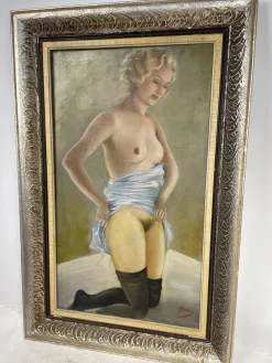 Aktporträt einer deutschen Frau, Öl auf Leinwand, 1920er, gerahmt