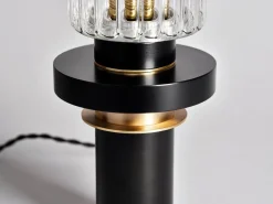 Alexandre Tischlampe aus Messing und Aluminium mit Kanneliertem Glas von Marine Breynaert