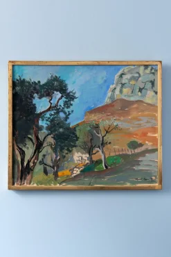 Alfred Lop-Montel, Mediterrane Landschaft, Gouache auf Papier, gerahmt