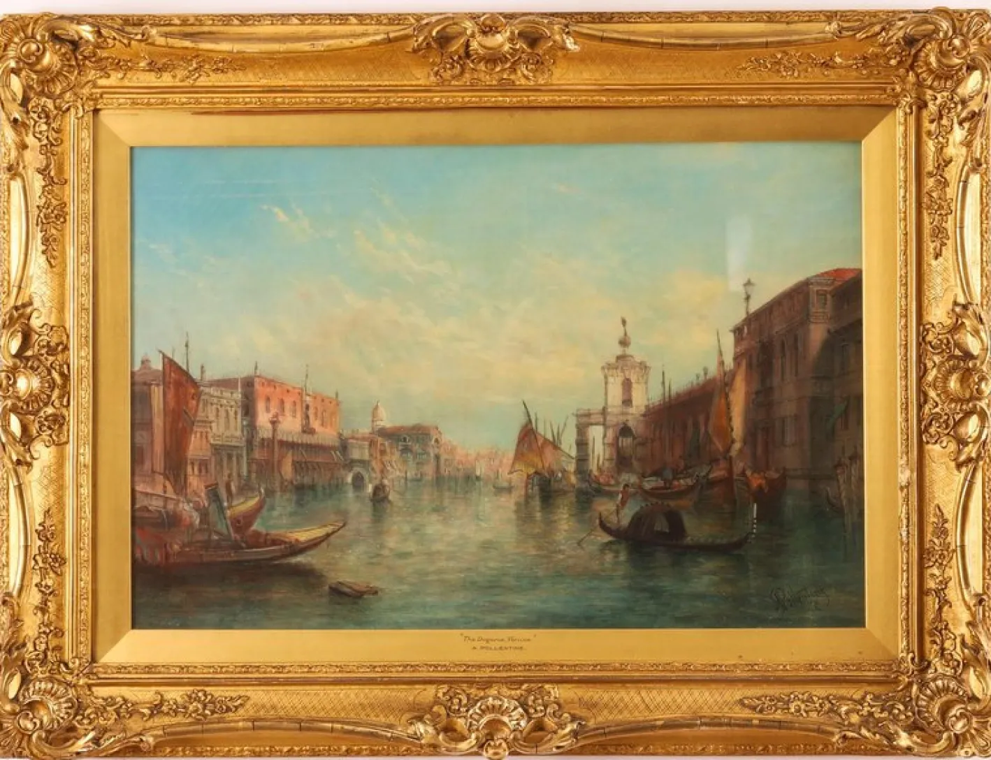 Alfred Pollentine, Canal Grande Venedig, 19. Jh., Antike Ölgemälde, Gerahmtes 2er Set