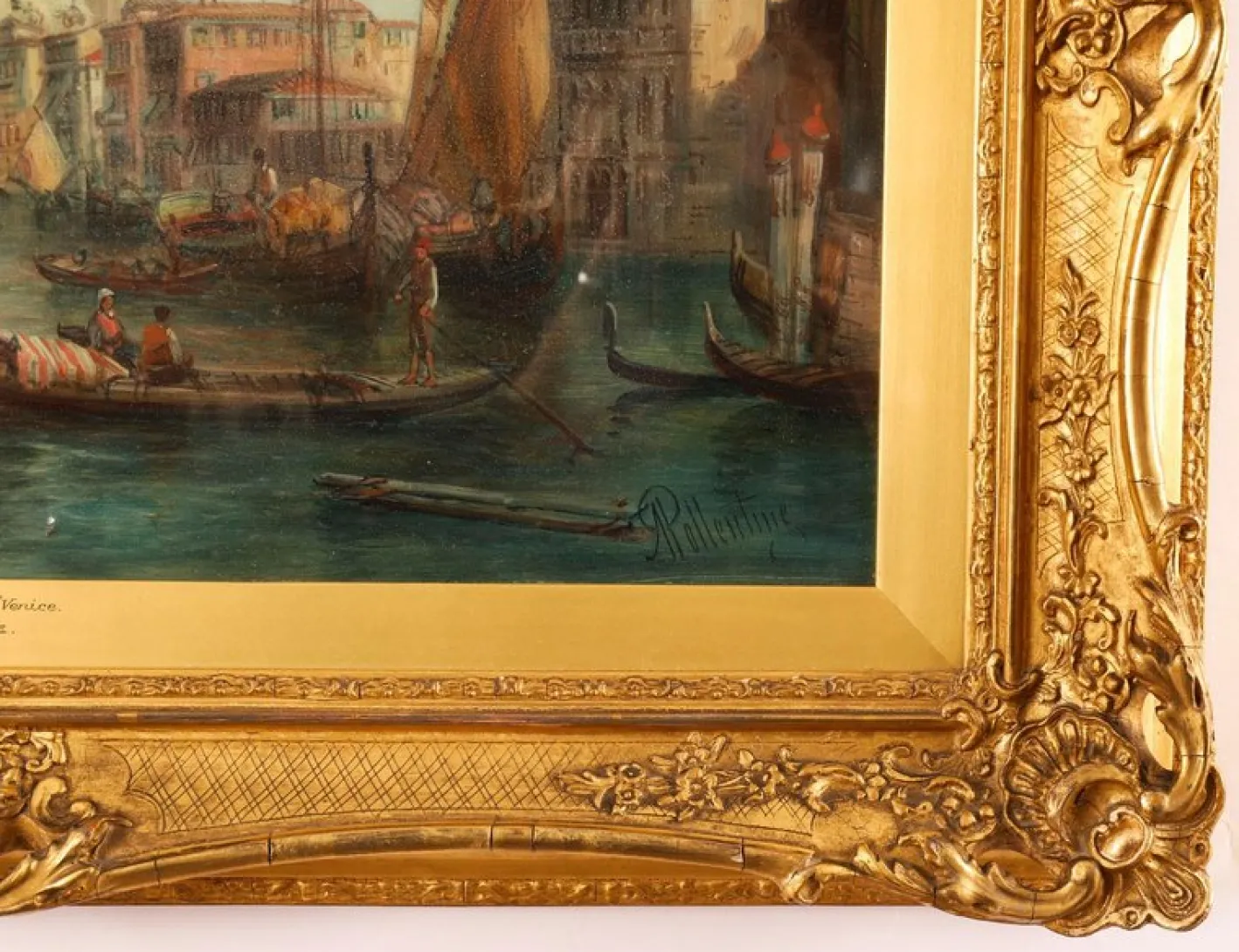 Alfred Pollentine, Canal Grande Venedig, 19. Jh., Antike Ölgemälde, Gerahmtes 2er Set