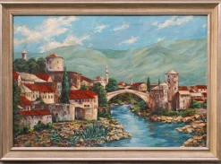 Alfred Zährl, Mostar in Bosnien, 1940er, Großes Öl an Bord