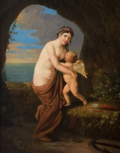 Allegorische Szene, Aphrodite und Eros - Öl auf Leinwand - Ende des 18. / Anfang des 19. Ende des 18. - Anfang des 19. Jahrhunderts