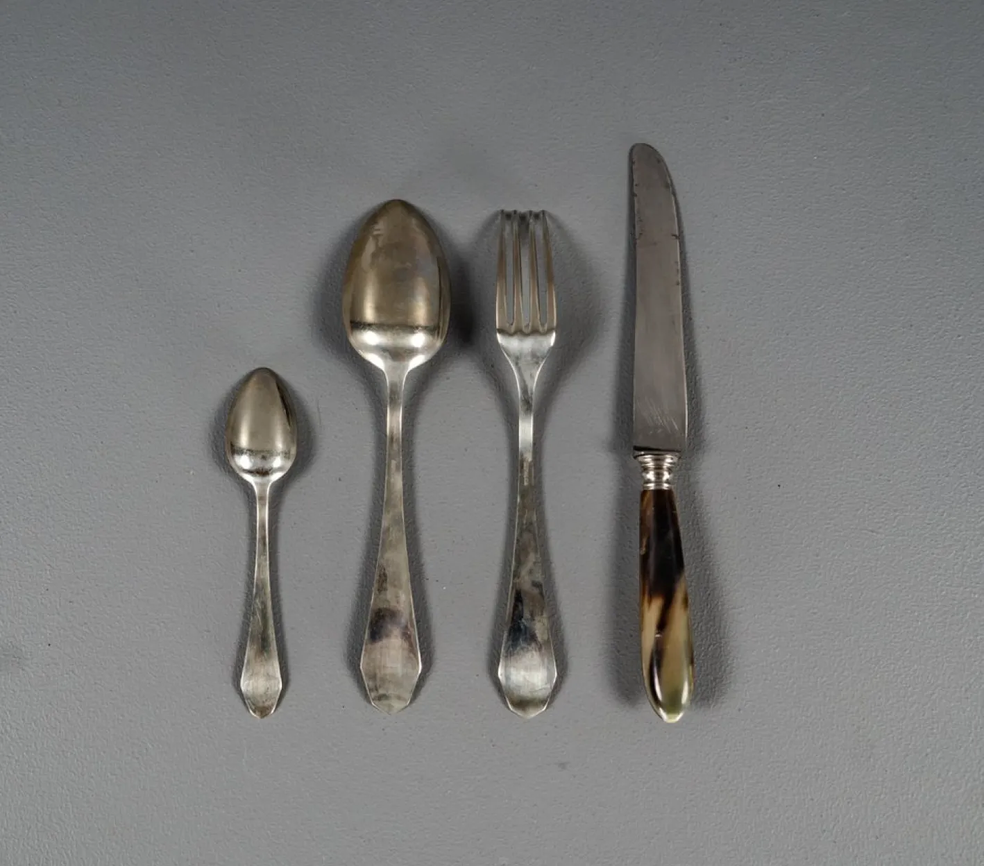 Alpacca Besteck Modell Veritable, 1920er, 48er Set