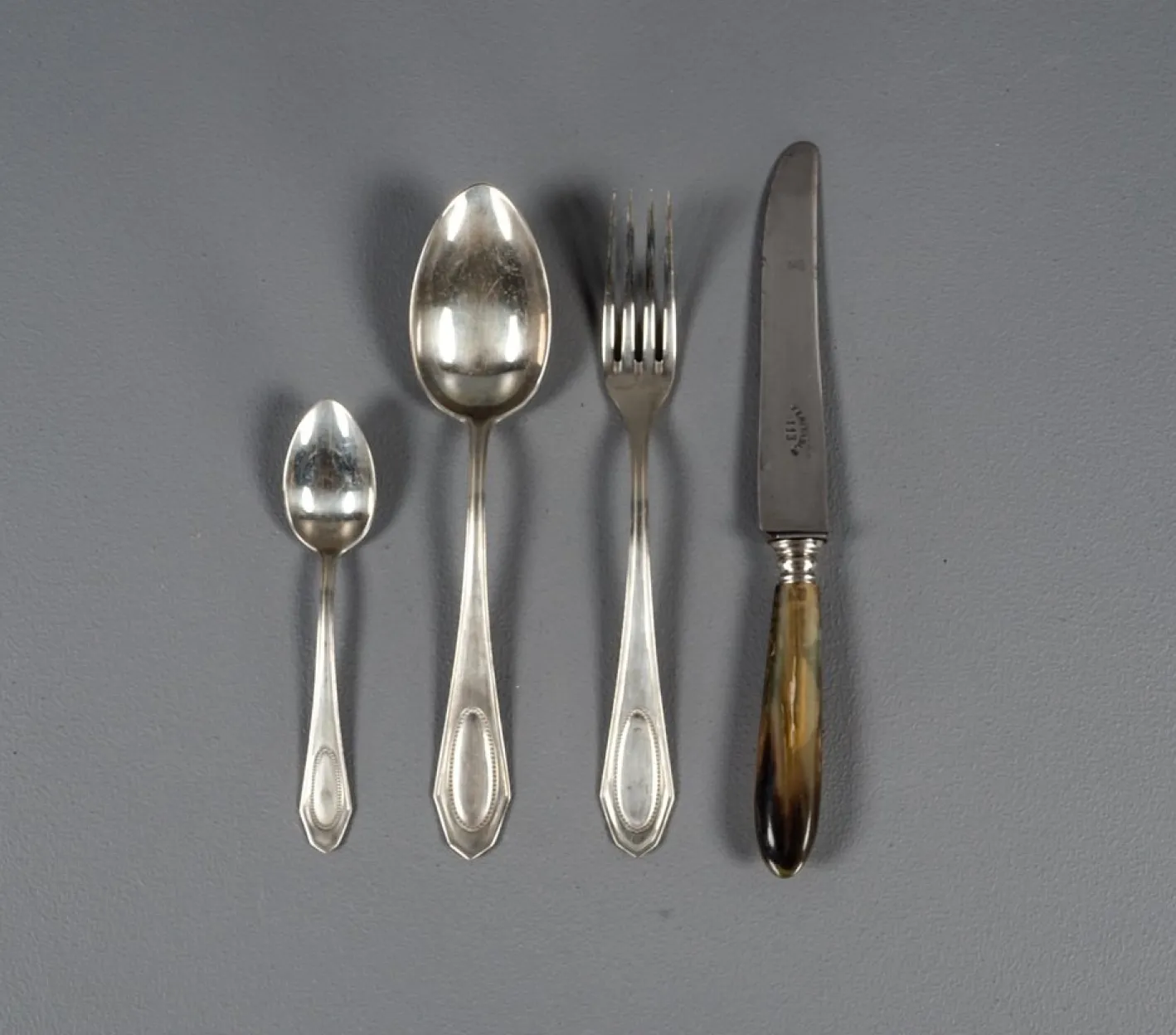 Alpacca Besteck Modell Veritable, 1920er, 48er Set