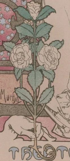 Alphonse Mucha, La Dame aux Camelias von Les Maîtres de L'Affiche, 1898, Original Lithographie