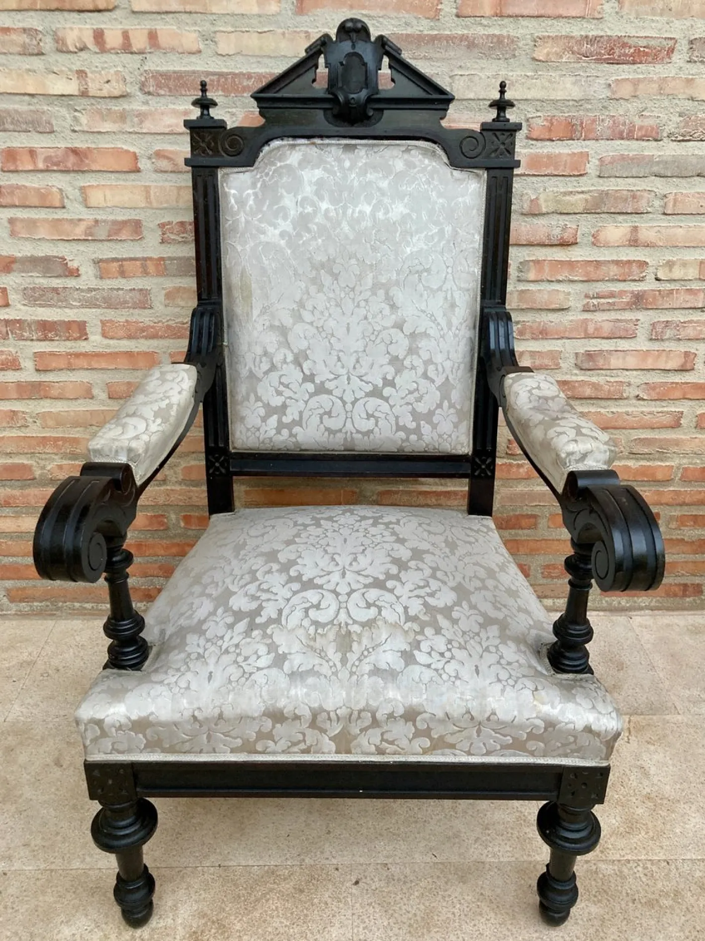 Alphonsine Wohnzimmer Set aus Ebonisiertem Holz, 1900er, 3er Set