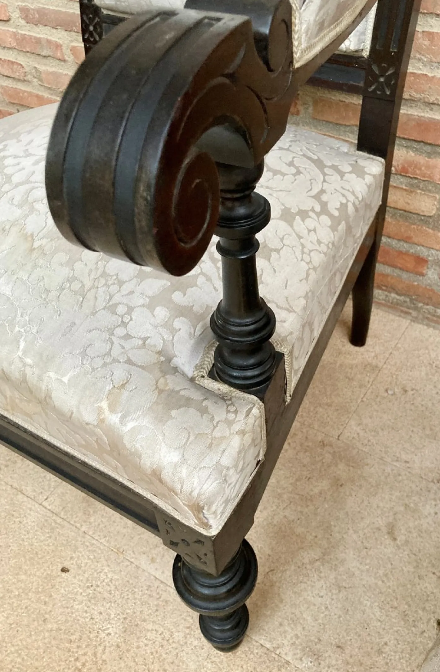 Alphonsine Wohnzimmer Set aus Ebonisiertem Holz, 1900er, 3er Set