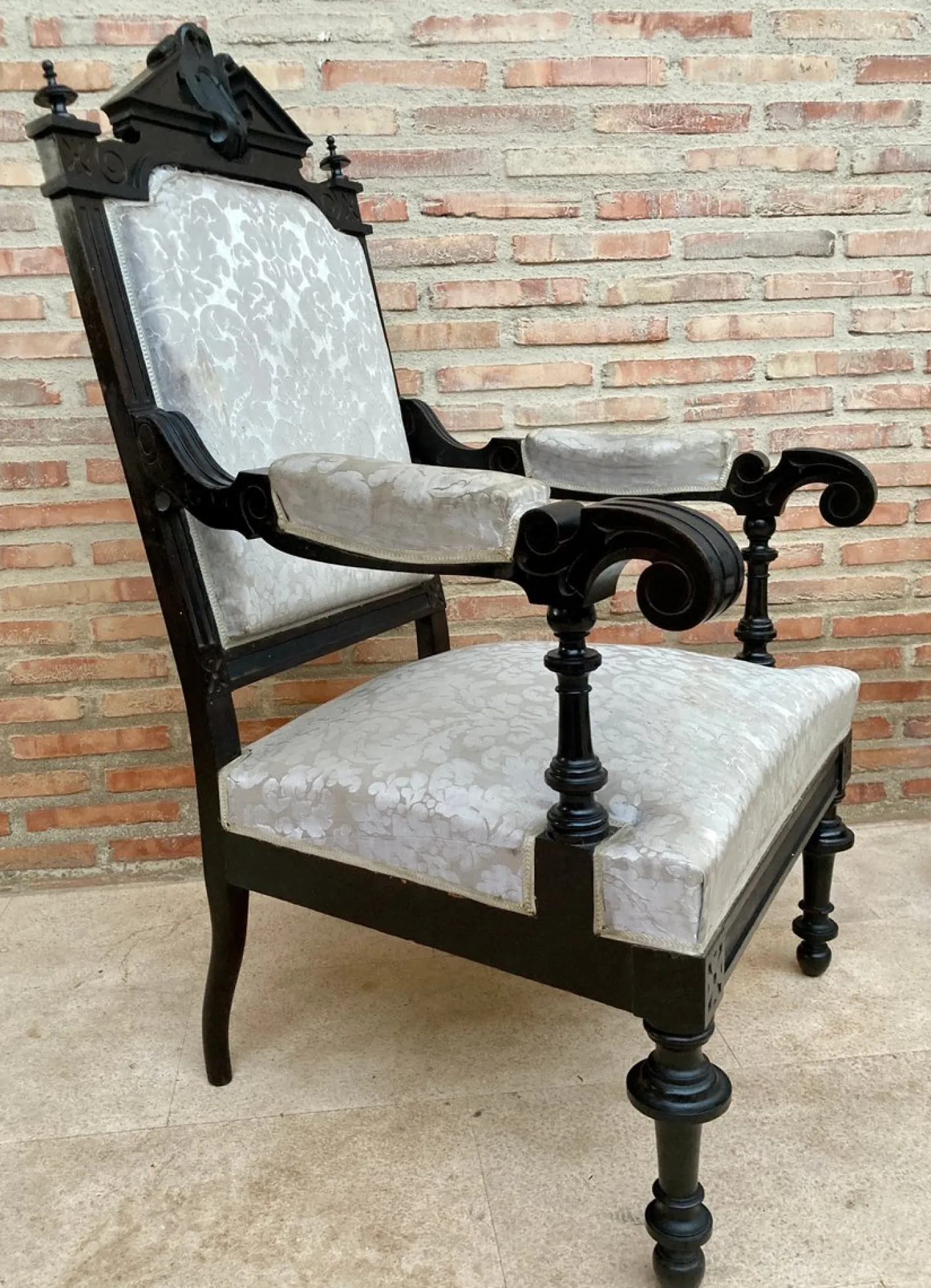 Alphonsine Wohnzimmer Set aus Ebonisiertem Holz, 1900er, 3er Set