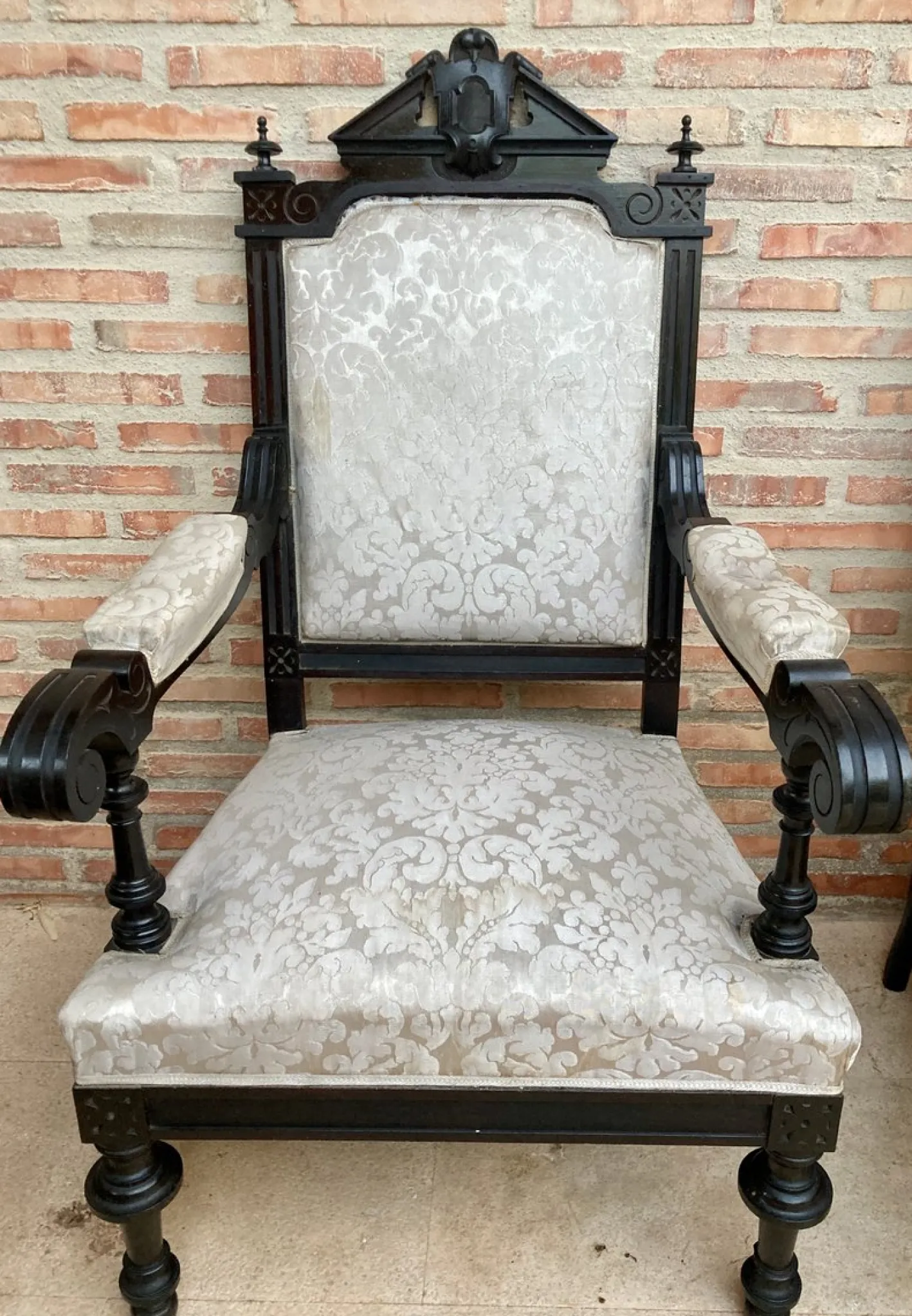 Alphonsine Wohnzimmer Set aus Ebonisiertem Holz, 1900er, 3er Set