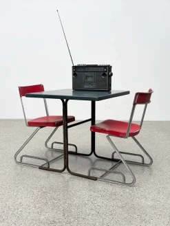 Aluminium Stühle mit Tisch von Cindy Crawford-Steiger für Embru, 3er Set