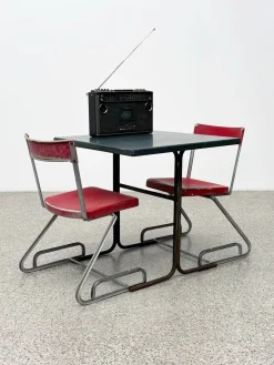 Aluminium Stühle mit Tisch von Cindy Crawford-Steiger für Embru, 3er Set