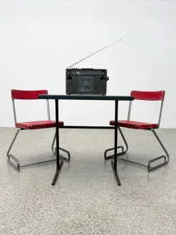 Aluminium Stühle mit Tisch von Cindy Crawford-Steiger für Embru, 3er Set