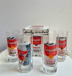 Andy Warhol zugeschriebene Campbells Series Brille, produziert für Block, 1990er, 4er Set