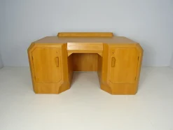 Anthroposophischer Schreibtisch mit Armlehnstuhl Felix Kayser zugeschrieben, 2er Set