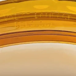 Antike Art Deco Obstschale aus bernsteinfarbenem Glas von Val Saint Lambert, 1930er