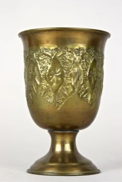 Antike Biedermeier Messing Kelche, 1860, 2er Set