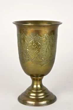 Antike Biedermeier Messing Kelche, 1860, 2er Set