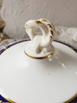 Antike Blue Lily Series Butterdose von Royal Worcester, 1881