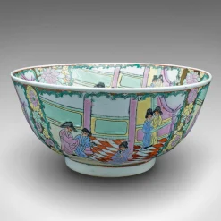 Antike chinesische dekorative Keramikschale, 1890er