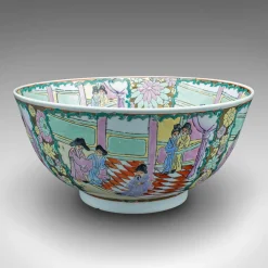 Antike chinesische dekorative Keramikschale, 1890er