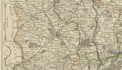 Antike Dekorative Karte von Oise von Vuillemin, France, 1850