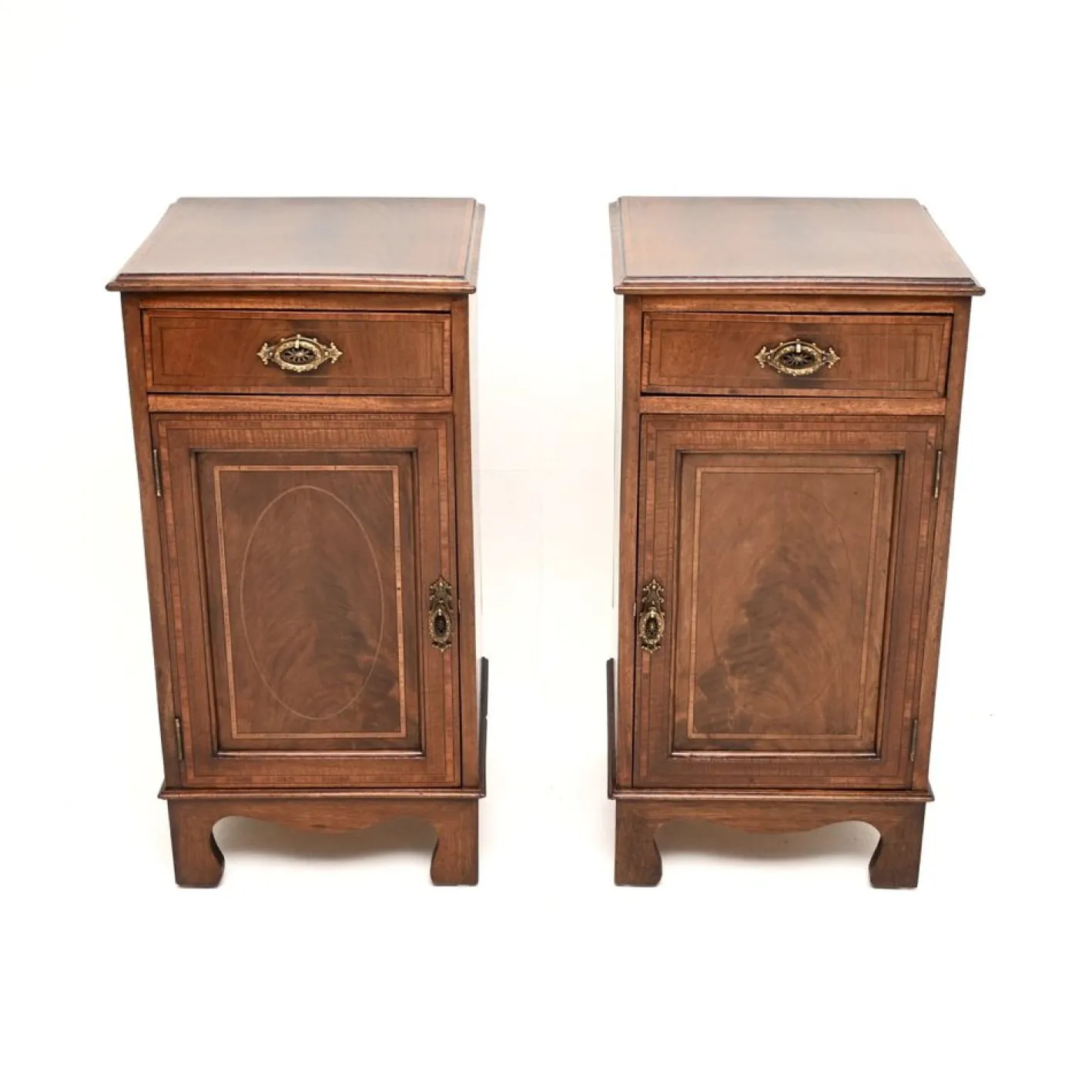 Antike edwardianische Nachttische, 1900, 2er Set