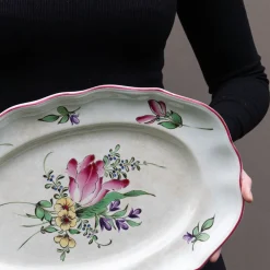 Antike französische Jugendstil Servierplatte von Lunéville, Frühes 20. Jahrhundert
