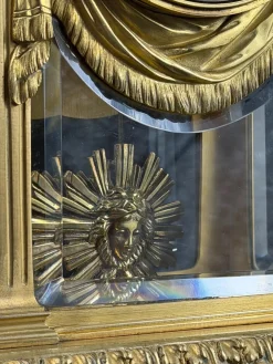 Antike französische Ormolu Tischuhr im Louis XVI Stil mit Ed. Minart Uhrwerk von F. Barbedienne, 1850er
