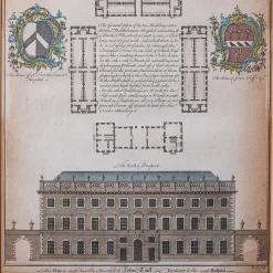 Antike georgianisch-englische gravierte St Bart's Hospital Street Karte, 1755
