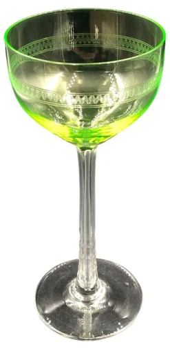 Antike Glaskuppel Weingläser, 1890er, 5 . Set