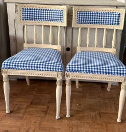 Antike gustavianische Beistellstühle, 1850, 2er Set