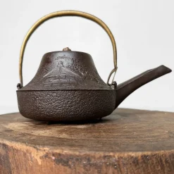 Antike japanische traditionelle Tetsubin Teekanne, 1860er