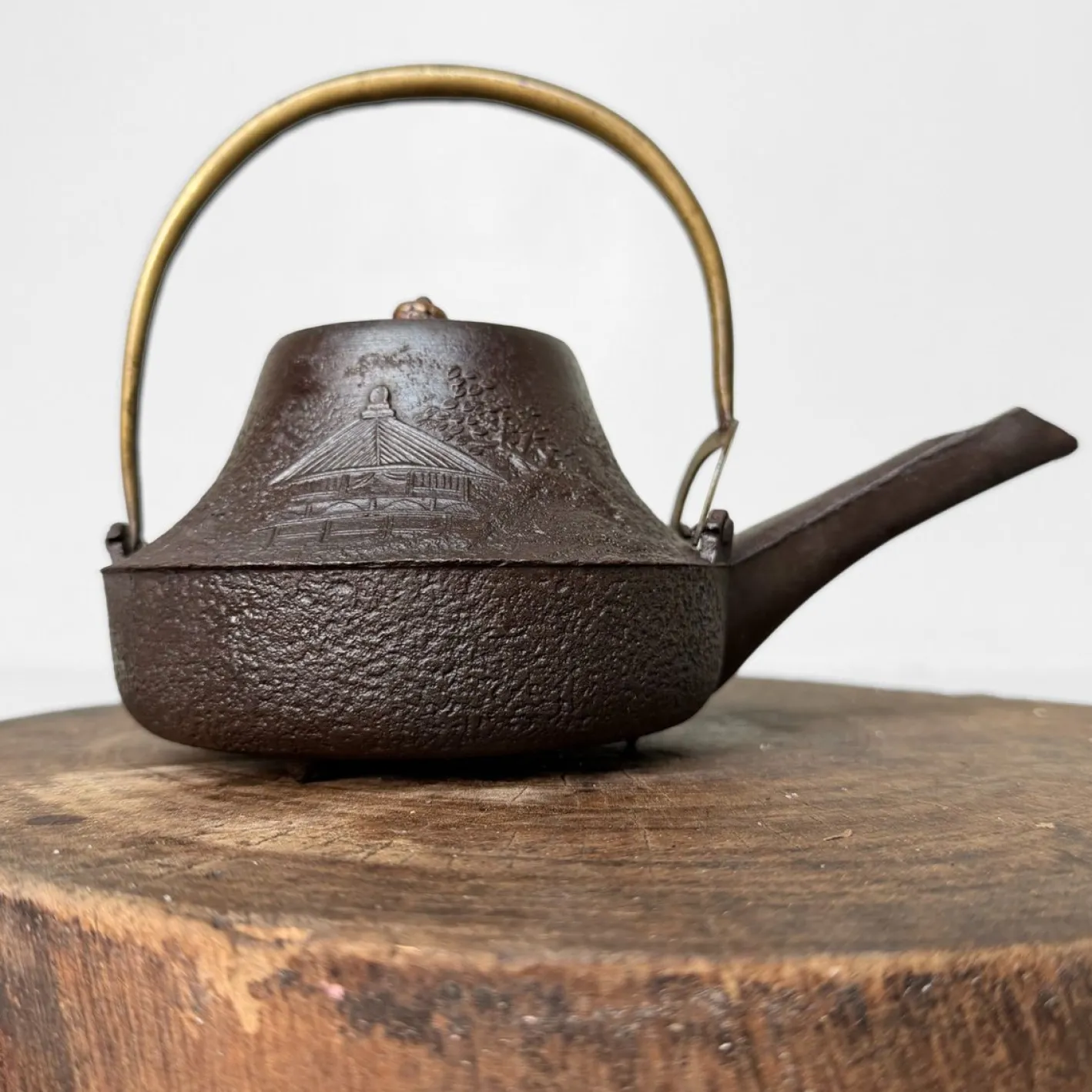 Antike japanische traditionelle Tetsubin Teekanne, 1860er