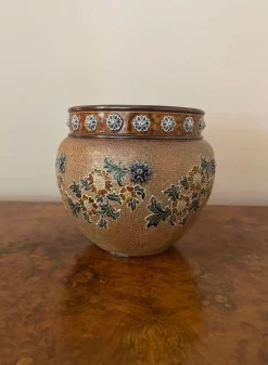 Antike Jardiniere von Doulton Lambeth, 1890