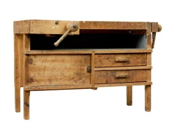 Antike Kiefernholz Werkbank, 1900