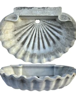 Antike Muschelschale aus Parian Marmor, 19. Jh