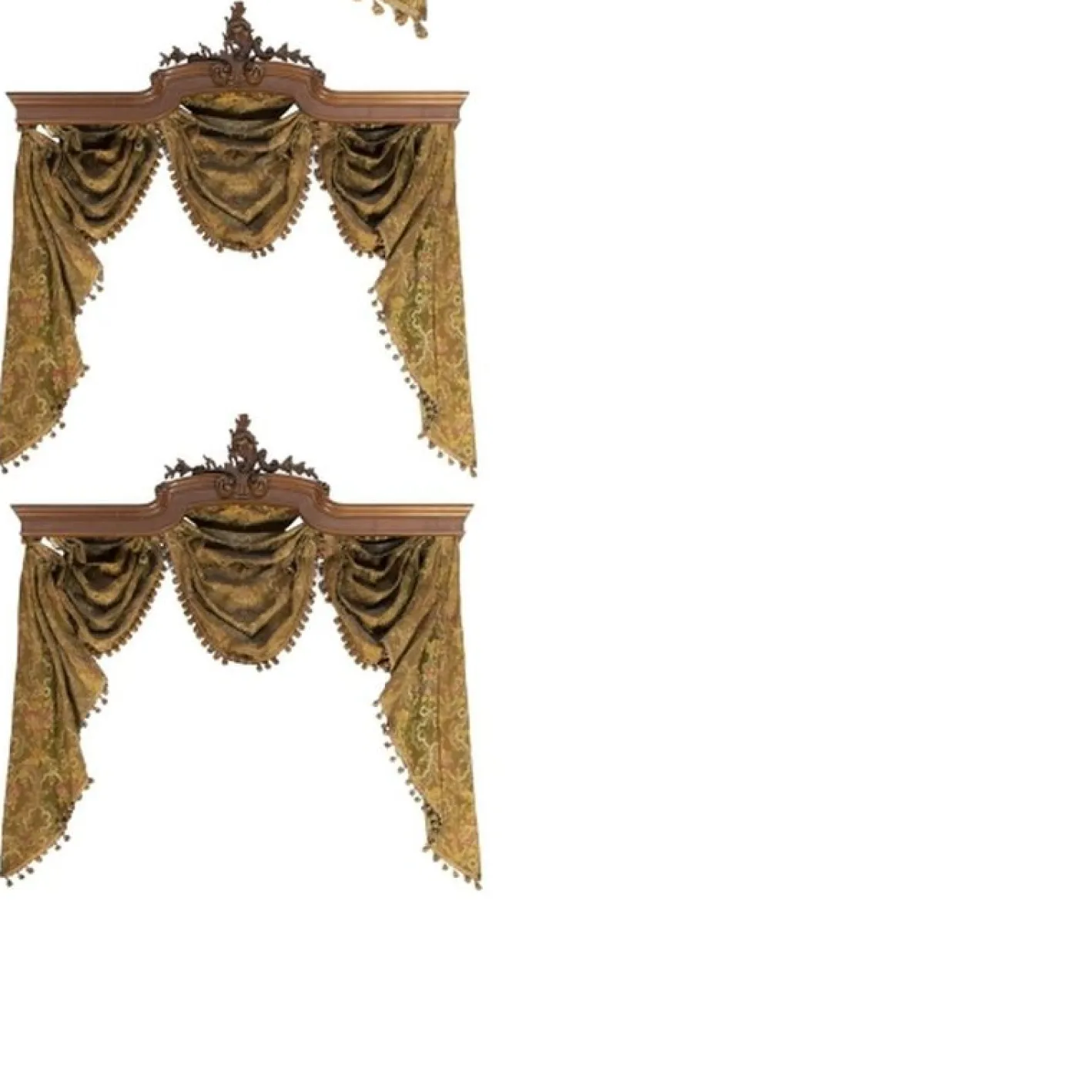 Antike portugiesische Volants aus Mahagoni, 1800er, 5er Set