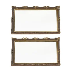 Antike portugiesische Wandspiegel, 1800er, 2er Set