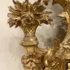 Antiker Barock Spiegel aus vergoldetem Holz & geschnitztem Kamin, 1725