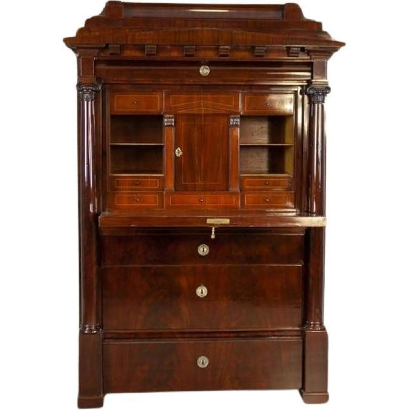 Antiker Biedermeier Sekretär aus Mahagoni, 1840